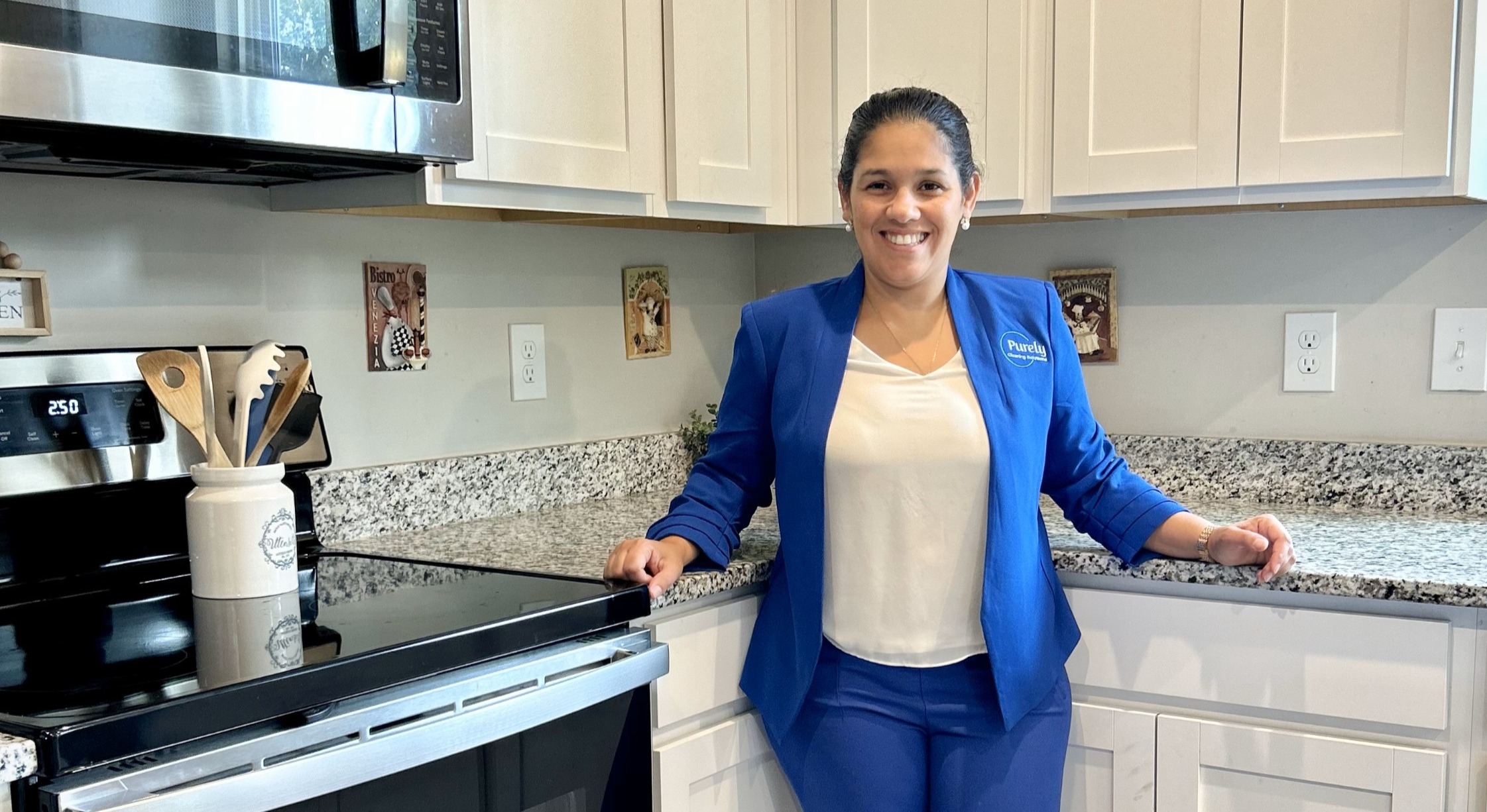 Henelris of Purely Cleaning Solutions in a kitchen